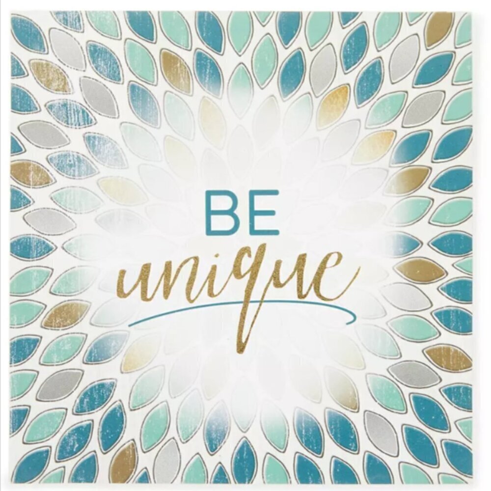 "Be Unique" Wood Box Plaque 8" by 8"